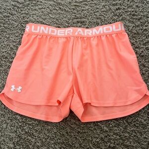 New Without Tags Under Armour Girls Play Up Shorts Size Youth Large Pink